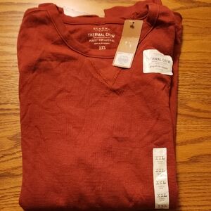 Sonoma Brick Red Thermal Crew Neck Top